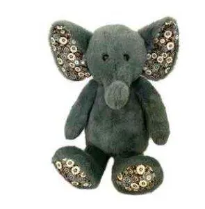 The Build-A-Bear Party offers a grey plush elephant toy with button-patterned inner ears and feet, making it the perfect addition to any kids party rental.