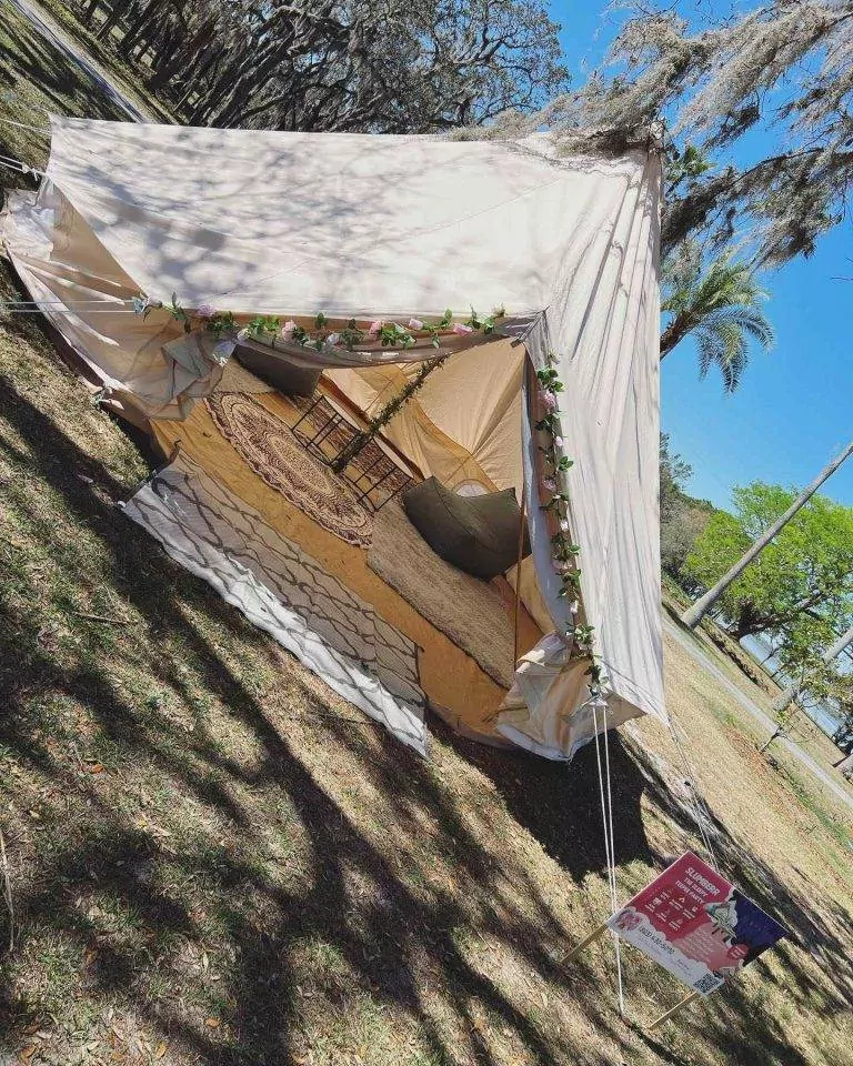 Bell tent rental with Boho theme